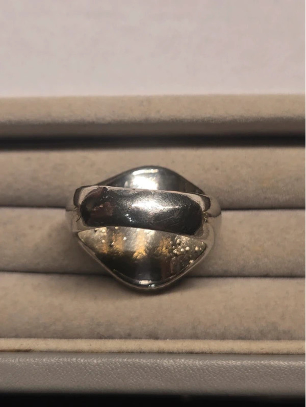 Silver-tone statement ring - Picture 2 of 3